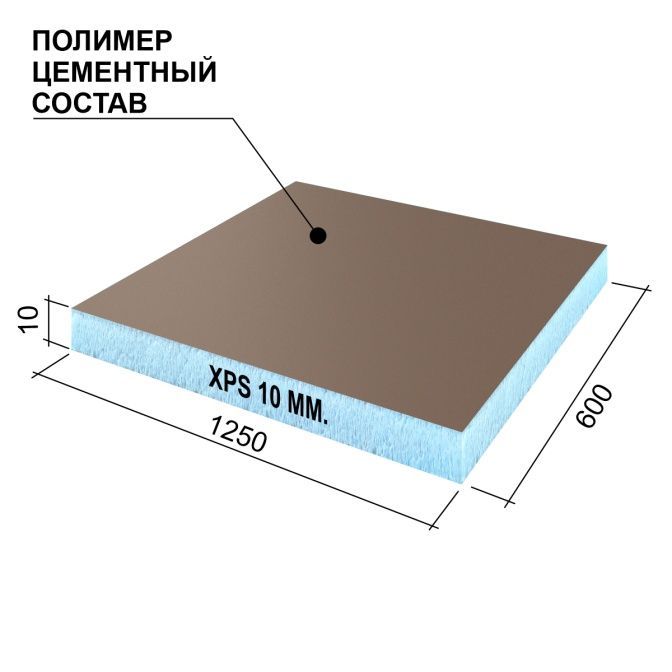 Руспанель RPG Optima 10, 1250х600х10 мм