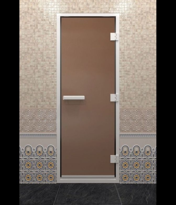 Стеклянная дверь "Хамам Бронза матовая", 70х190 см