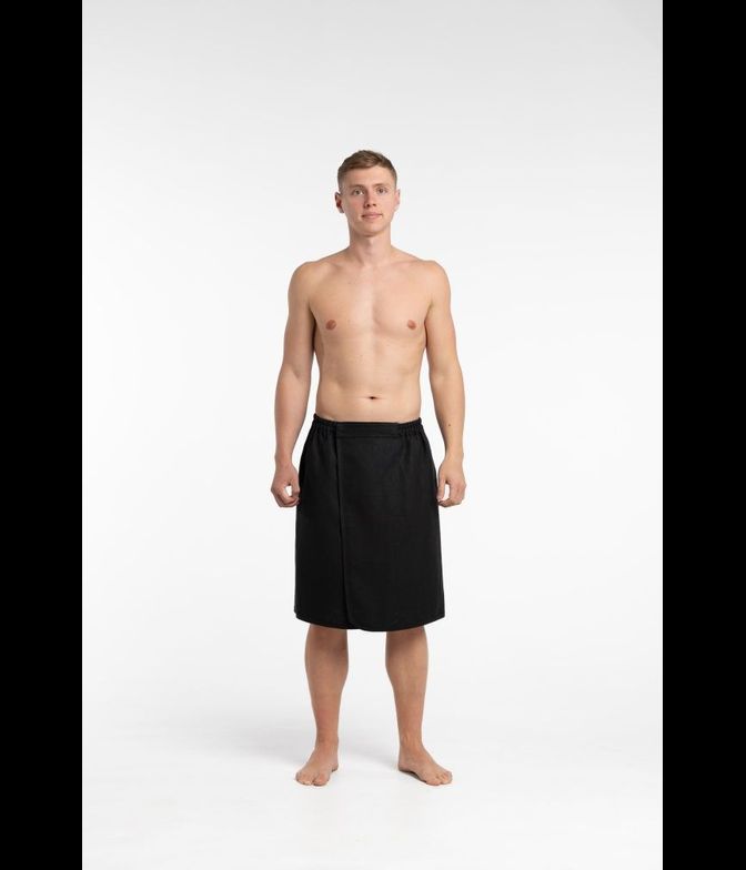 Килт для бани, коллекция "Уголь", лён