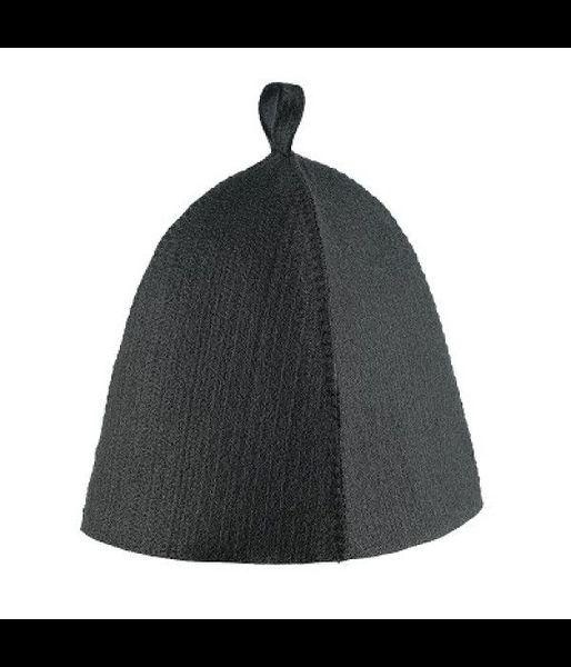 Шапка банная с прямым низом, черная