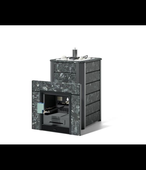 Печь для бани Ялта 25/2024 на газу в облицовке из пироксенита