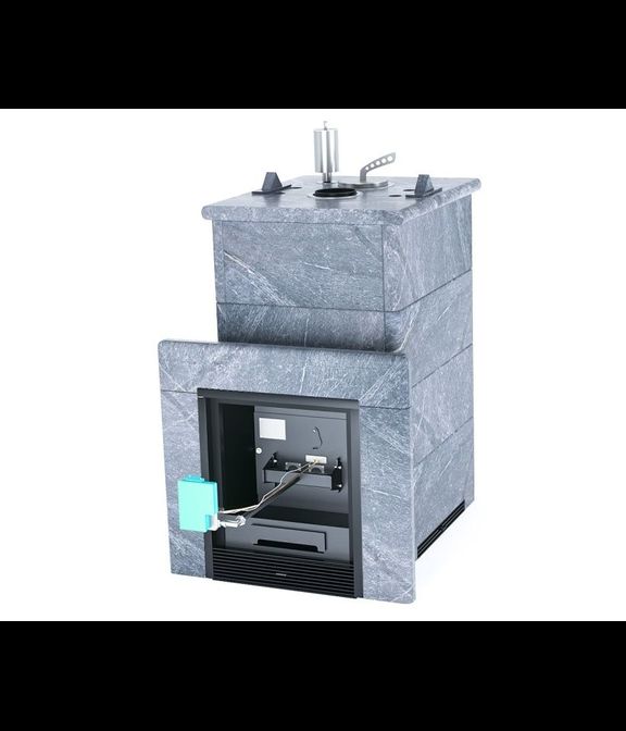 Печь Сочи в полноценном кожухе с закрытым верхом, талькохлорит, на газу