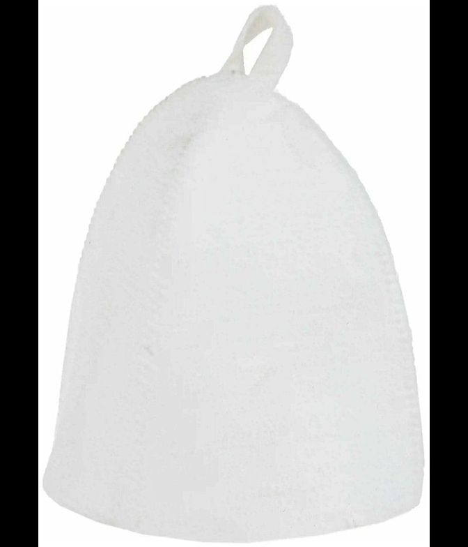 Шапка банная с прямым низом, светлая