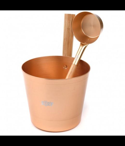 Набор для бани OXY-M-2 GOLD Ушат 5л + черпак 0,2л ручки бамбук