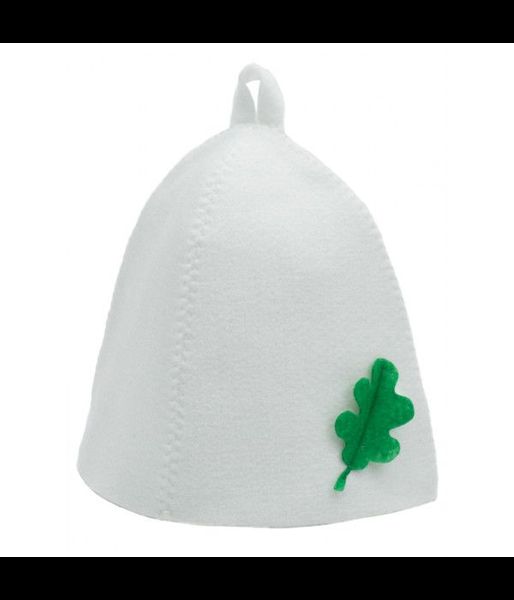 Шапка банная с аппликацией "Дубовый лист", светлая