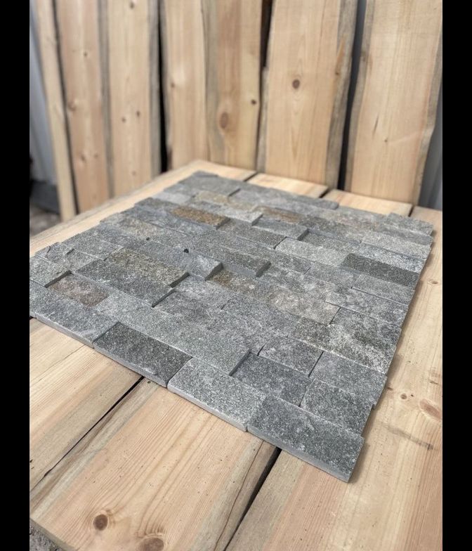 Плитка для стен "Златолит" мини, серо-зеленая.