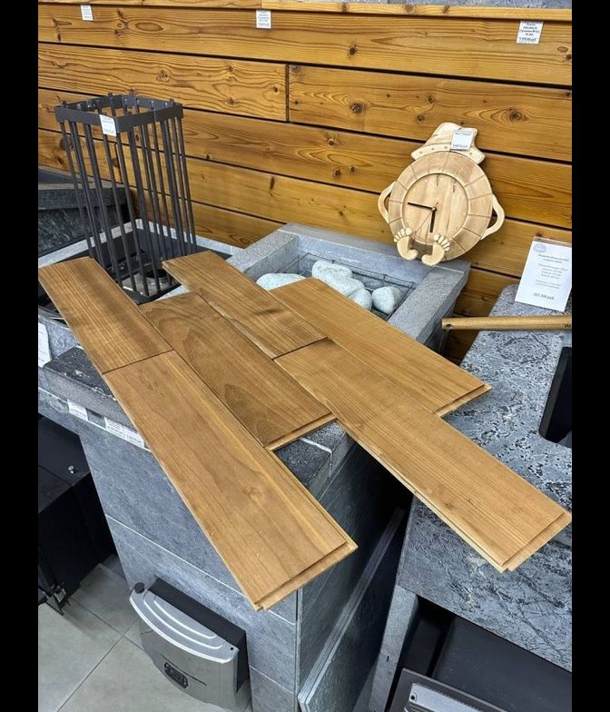 Вагонка из термоосины, наборная, 14х137 (127) мм, STS профиль, 0.5-0.6 м.