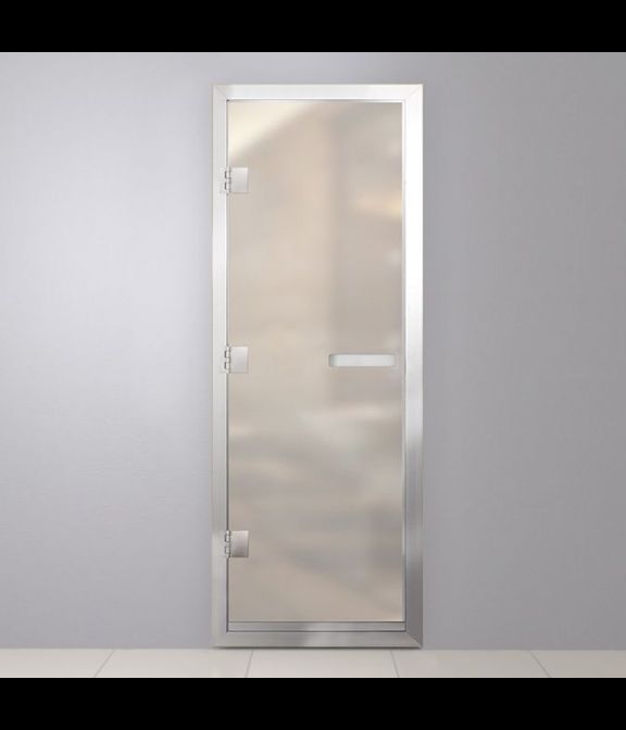 Стеклянная дверь "Хамам Престиж", белая матовая (сатин), 70х190 см