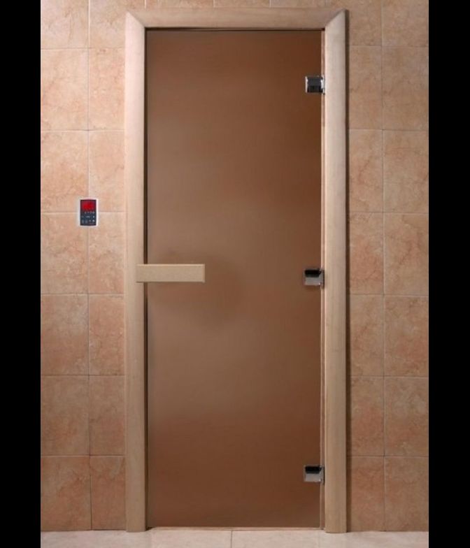 Стеклянная дверь "Теплая ночь", коробка хвоя, 70х190 см