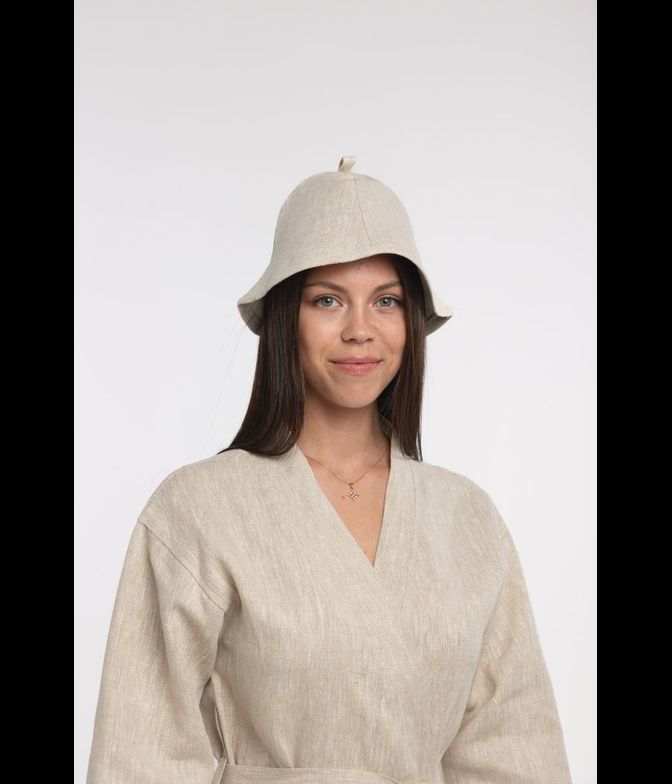 Шапка для бани, коллекция "Натюрель", лён