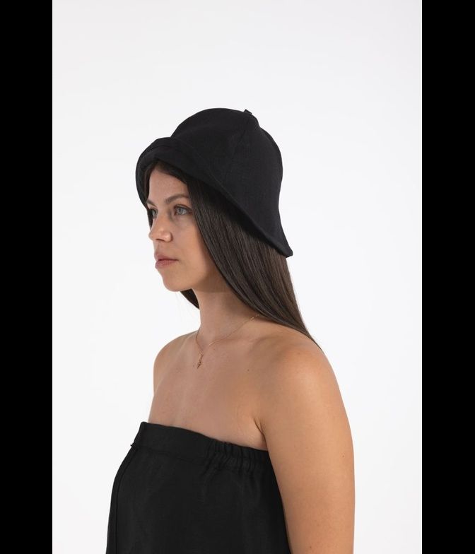 Шапка для бани, коллекция "Уголь", лён