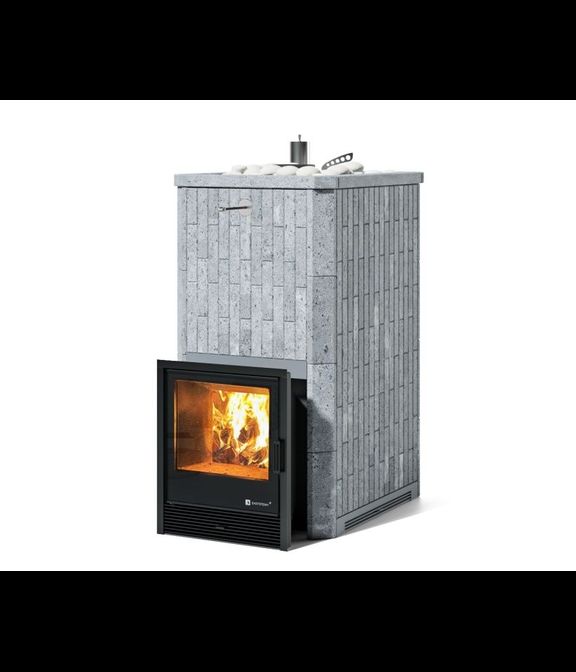 Печь Геленджик в наборном полноценном кожухе с открытым верхом, талькохлорит