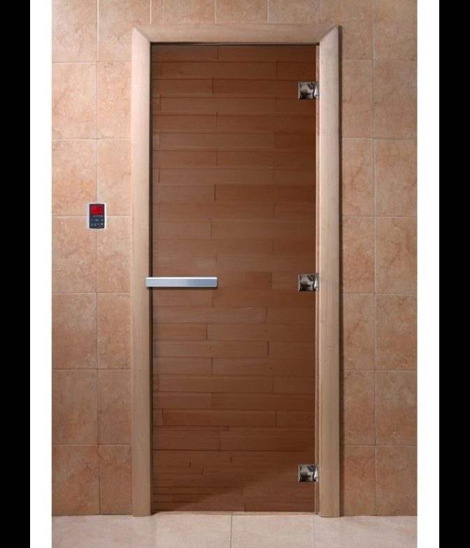 Стеклянная дверь "Бронза", 70х190 см