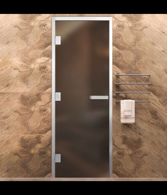 Стеклянная дверь "Хамам Элит", бронза матовая, 70х190 см