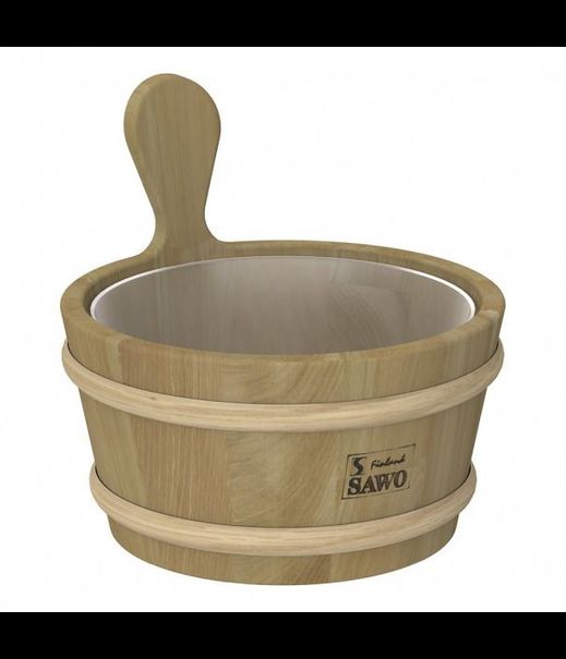 Кадушка деревянная SAWO 340-D (4 литра, с пластиковой вставкой)