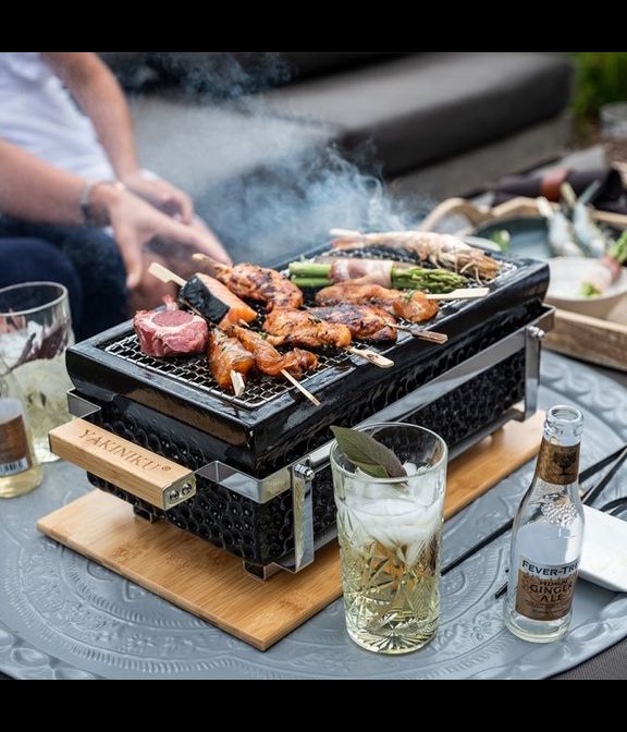 Угольный керамический гриль, Shichirin, настольный, прямоугольный