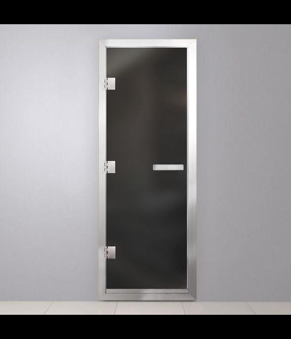 Стеклянная дверь "Хамам Престиж", серая матовая, 70х190 см