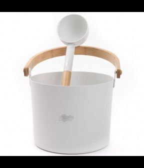 Набор для бани SIMPLE WHITE Шайка 5л + черпак 0,2л ручки бамбук