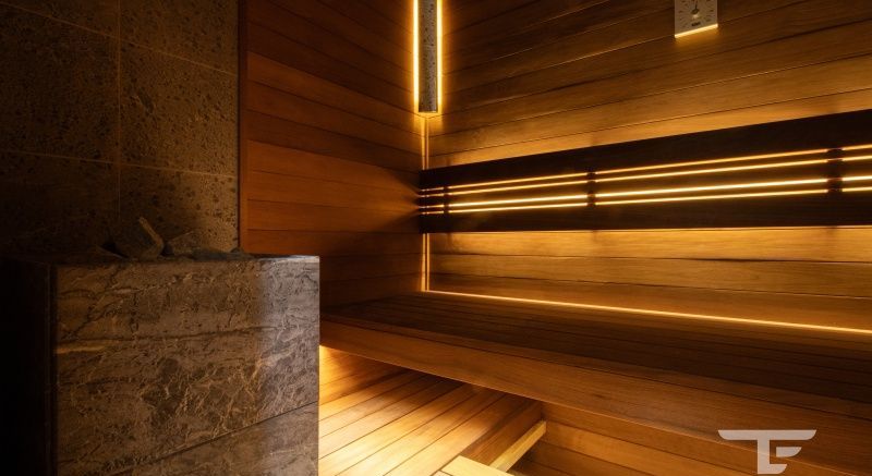 Электрокаменка в талькомагнезите и баня из термоосины