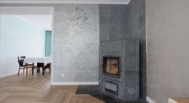 Угловой камин из камня Туликиви