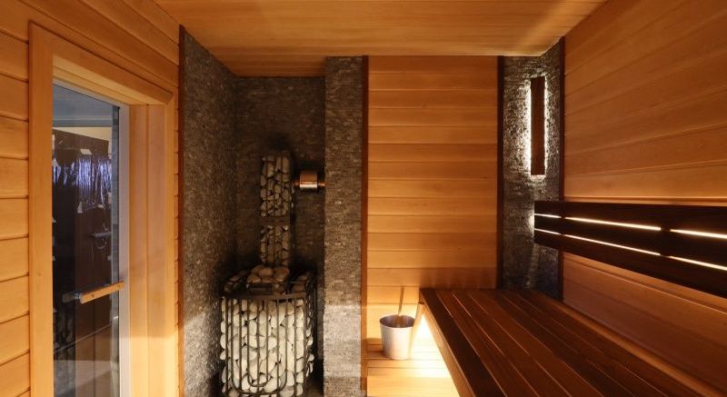 Отделка бани - Дерево и камень