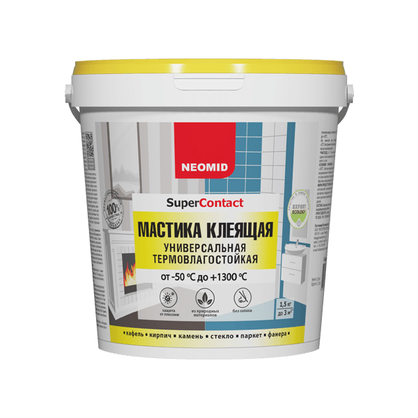 Мастика клеящая универсальная термовлагостойкая, 1,5 кг