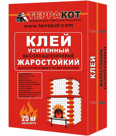 Клей жаростойкий усиленный «Терракот», 25 кг