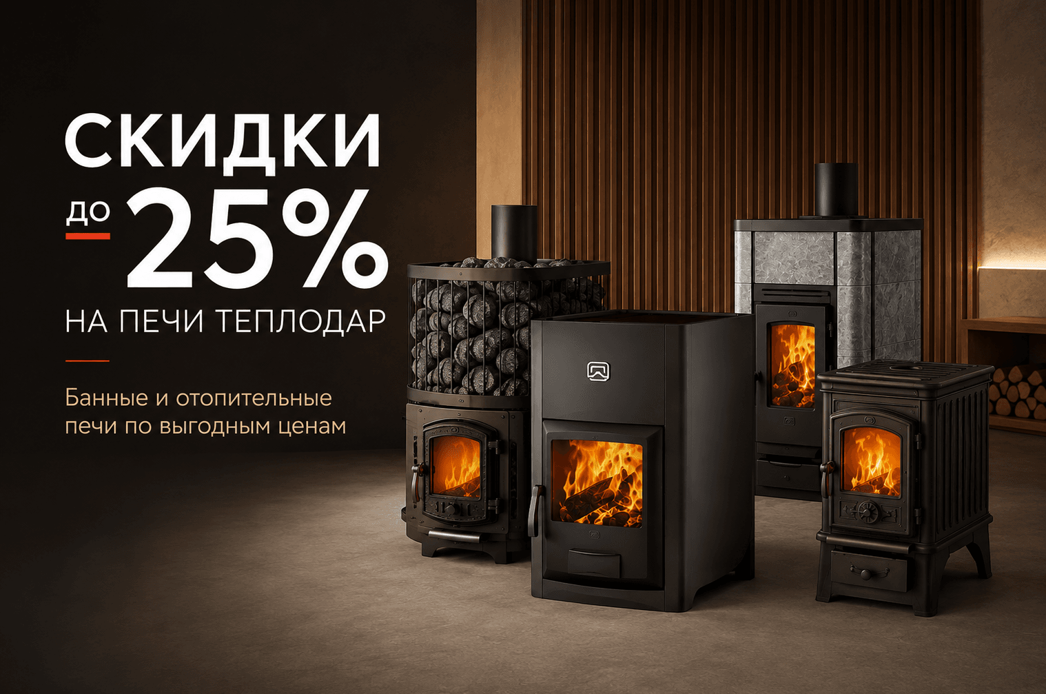 Банные и отопительные печи "Теплодар" со скидкой до 25%